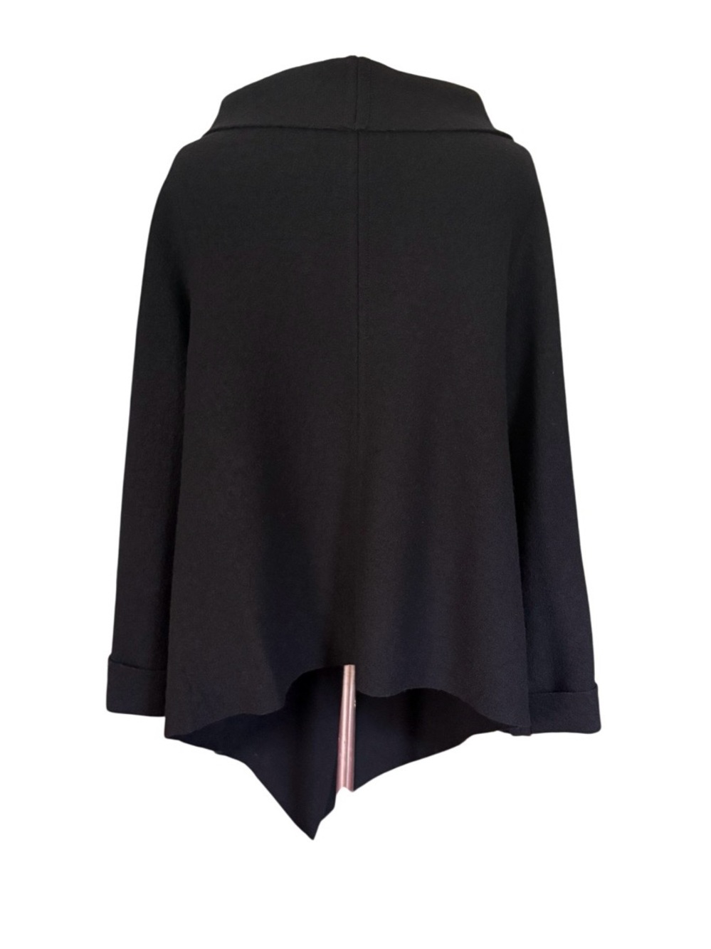 100% Virgin Wool Emma Luna M.T.T. Black Asymmetric Button-Front Women's Jacket - Picture 5 of 14
